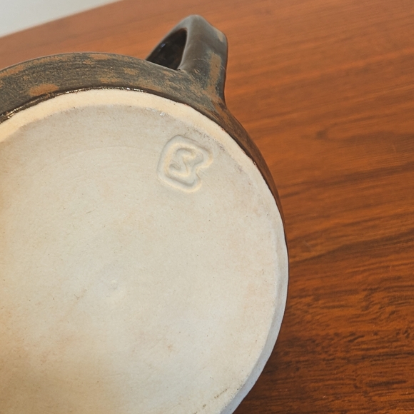 Handcrafted Ceramic Mug - Blue & Rusty Brown - Picture 3 of 9